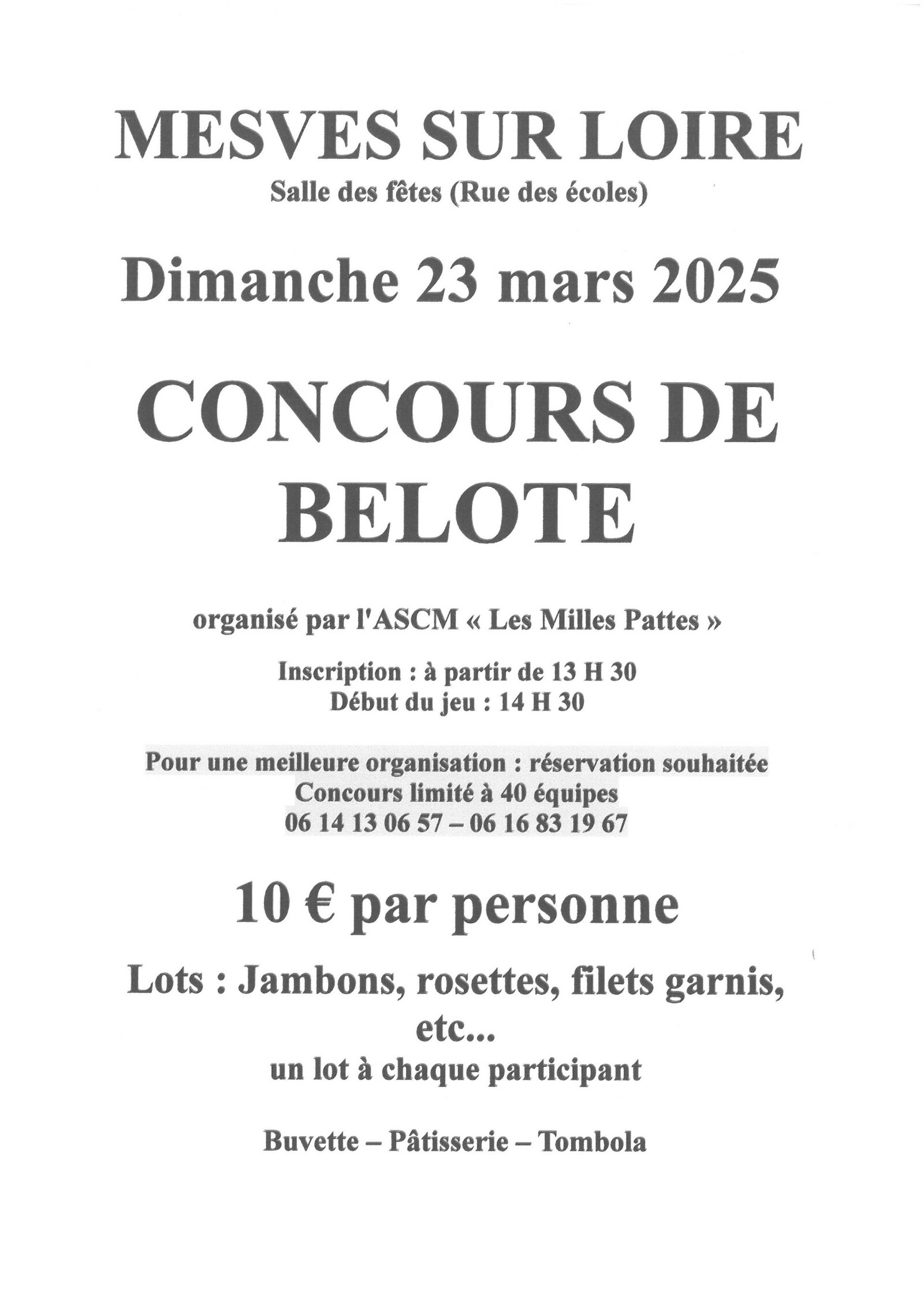 affiche concours de belote